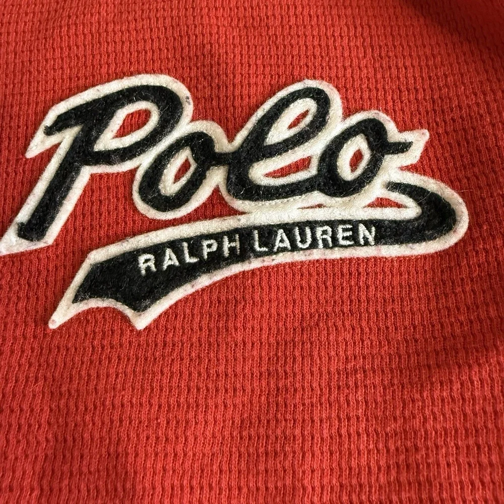 Polo Ralph Lauren Red Long Sleeve Thermal Sleepwear Top Mens XL Logo